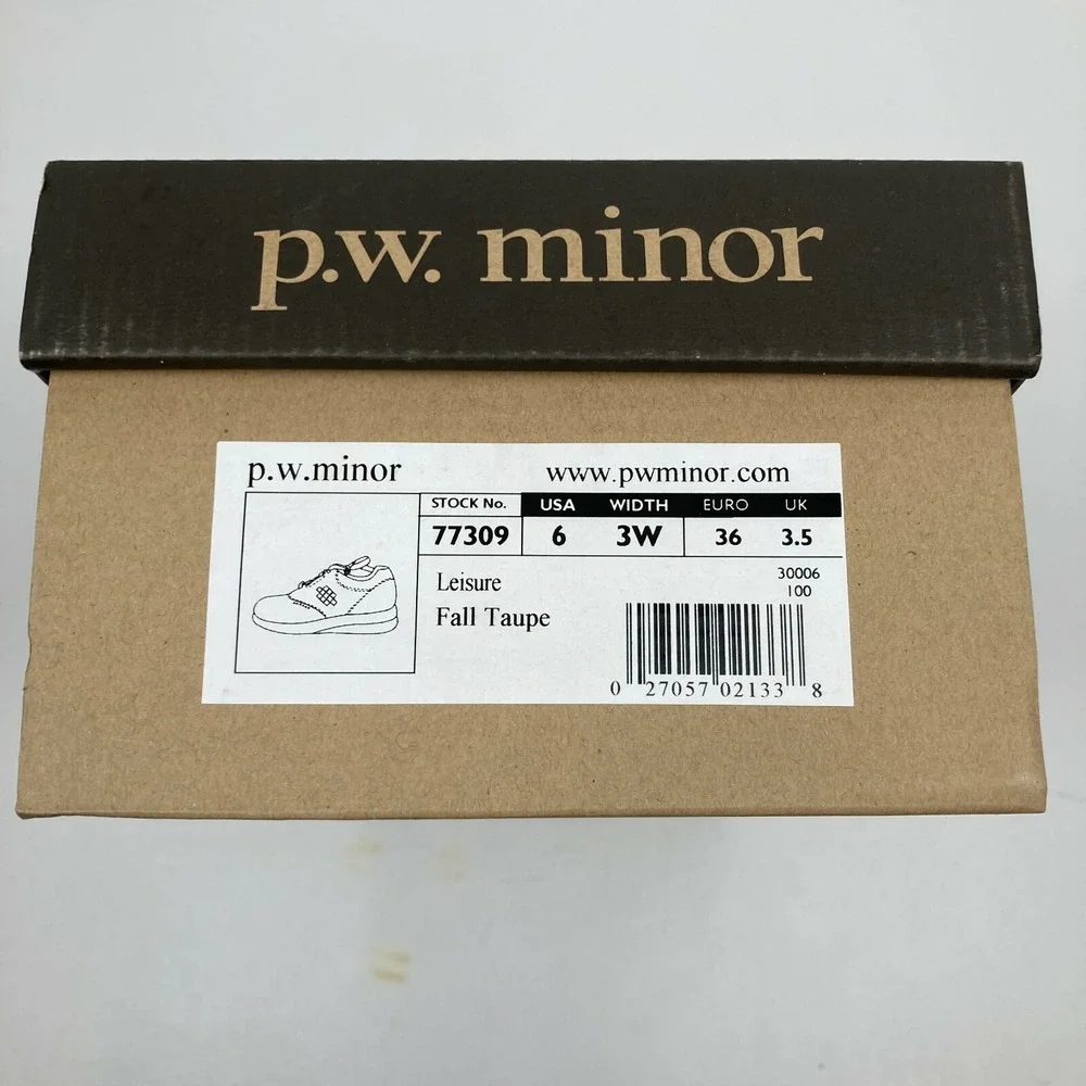 P.W. Minor Women's Leisure Taupe 77309 Orthopedic Diabetic Sz 6 3W